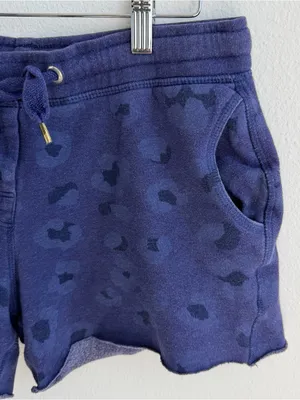 Zoe Karssen Leopard Print Sweat Shorts XS Blue Lounge Y2K thumbnail 3