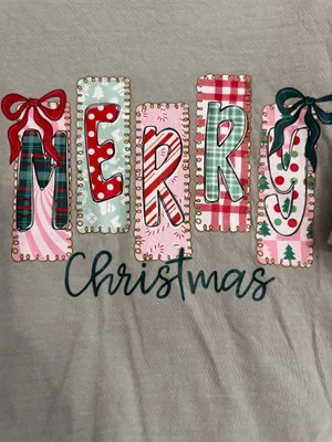 Comfort Colors Sage Green 'MERRY' Graphic Tee thumbnail 2