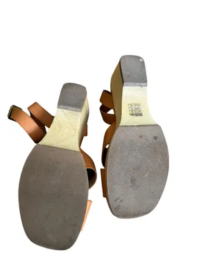 Everlane The Clog Sandals Brown Leather Crisscross Wood Platform 8.5 thumbnail 8