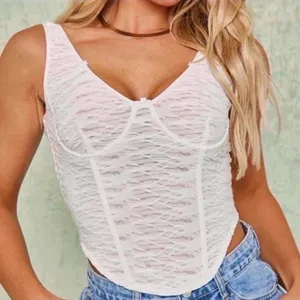 Pretty Little Thing White Embroidered Corset Top thumbnail 5