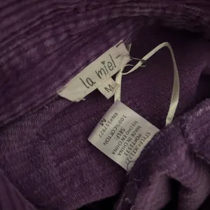 la miel Corduroy Shacket SZ M Purple Button Down Raw Hem Pocket Wide Wale Jacket thumbnail 8