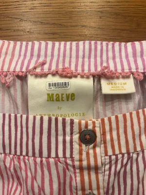 Maeve Striped Square-Neck Tiered Blouse thumbnail 2
