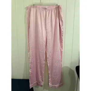 Aibrou Pink Satin Pajama Set Women 2XL Long Sleeve Button Down PJs NWT thumbnail 4