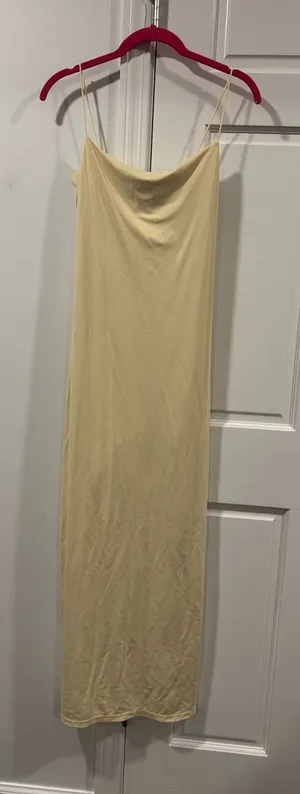 Elegant Cream Cowl Neck Maxi Slip Dress thumbnail 1