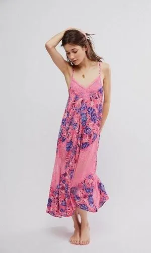 Free People First Date Printed Maxi Slip thumbnail 1