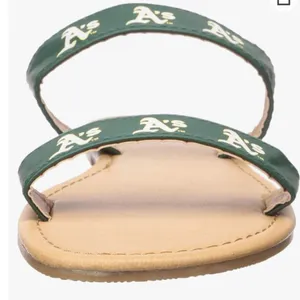 🆕 Oakland A’s MLB women’s slide slip on sandals green yellow tan thumbnail 3