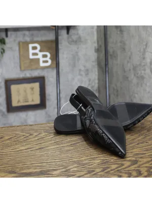 NWT A New Day Womens London Lace Sling Back Bow Flats 94303526 Black 8.5M thumbnail 6