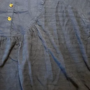Anthropologie baby doll blouse navy large thumbnail 3