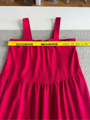 Max Studio Red Tiered Maxi Dress Size Small thumbnail 7