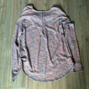Free People Misty Top Retro Combo Cowl Neck Sweater Size Small Waffle Knit Boho thumbnail 4