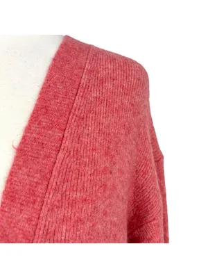 J. Crew Long Cardigan Sweater Pockets Pink Heather Preppy Cozy Size Medium thumbnail 9