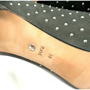 Raye Size 7.5 Boots‎ Gray Rhinestone Studded 4" Heel Back Zip Bootie Pointed Toe thumbnail 9