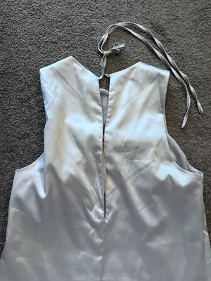 ZARA White Satin Dress thumbnail 6