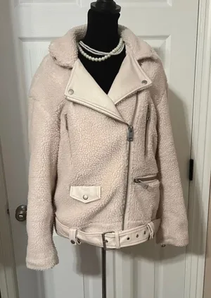 Fuzzy fall coat jacket fleece thumbnail 1