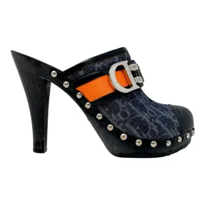 Dior Galliano SS 2006 Flight Diorissimo Monogram Denim Platform Clog Heels EU 36 thumbnail 4