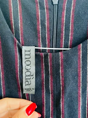 Moodia Italy Pinstripe Wide Leg Jumpsuit • 90s Minimalist thumbnail 3