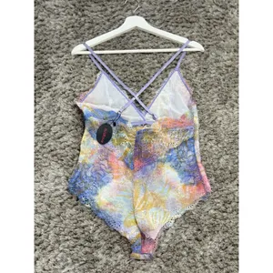 Avidlove Floral Lace Teddy Bodysuit Women Large Multicolor Strappy Lingerie NWT thumbnail 3