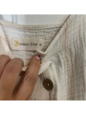 Ocean Drive Cream Button-Down Sleeveless Beach Coverup thumbnail 4