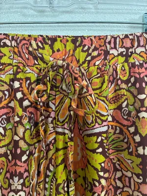 Vici Boho Floral Palazzo Pants in Orange, Olive & Brown M thumbnail 3