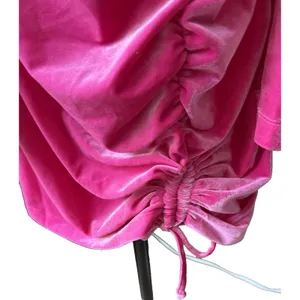 Juicy Couture Barbie Pink Velvet Bodycon Dress Women's XXL Long Sleeve Y2K thumbnail 9