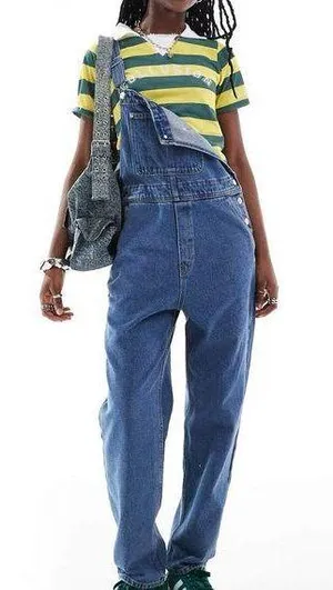 ASOS Women’s Dark Blue Denim Overalls thumbnail 1