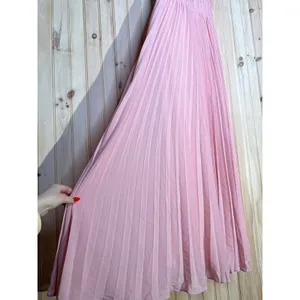 NWT Lulus Admirable Elegance Light Pink Pleated Bustier Maxi Dress Bridesmaid M thumbnail 5