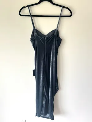 Lulus Plush Personality Slate Blue Velvet Ruched Bodycon Midi Dress Formal thumbnail 10