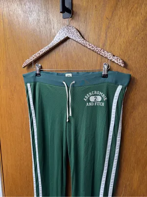 Abercrombie & Fitch A&F Vintage 2000s 90s Y2K Nylon Track Pants Green Medium thumbnail 8