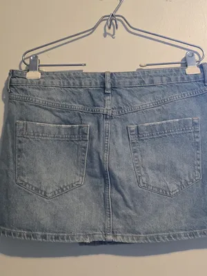 Free People Light Wash Denim Skirt thumbnail 8