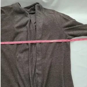 Carolyn Taylor Open Front‎ Cardigan Sweater Waffle Knit Women's Size Large thumbnail 7