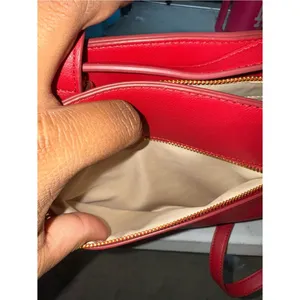 Women’s INC International Concepts Bright Red Satchel with Gold Chain Accent thumbnail 12