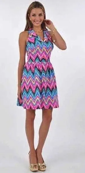 Lilly Pulitzer Chevron Sherlynn Hearts A Flutter Dress Sleeveless thumbnail 1