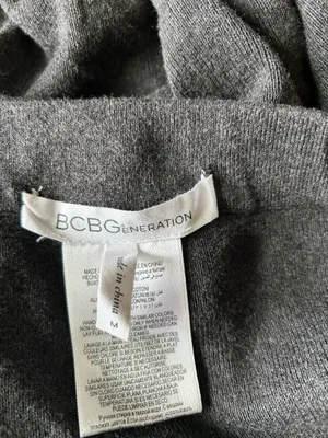 BCBGeneration GRAY Ribbed Knit Mini asymmetrical Pencil Skirt size M thumbnail 13