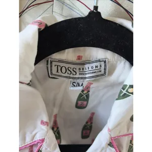 Toss Designs Champagne Bubbly Nightshirt Womens Size‎ S/M White Cotton Pajamas thumbnail 6