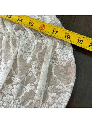 Rue21 Women's Cream Floral Lace Corset Top M Coquette Romantic Sheer Long Sleeve thumbnail 5
