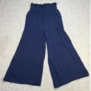 Avah Gauze Wide Leg Pants Women S Blue Boho Coastal Grandma Beachy Gauze Ankle thumbnail 1