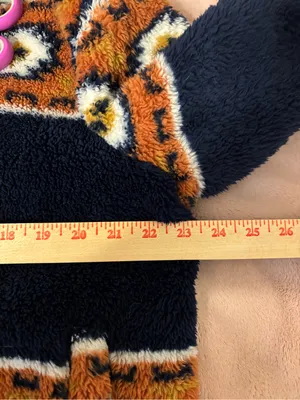 Lucky Brand Women’s L Aztec Sherpa Fleece Jacket Orange thumbnail 5
