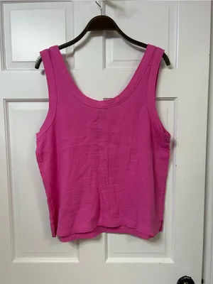LOFT Hot Pink Scoop Neck Tank thumbnail 2