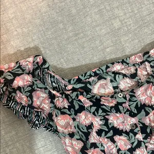 Square Neck Flutter Sleeve Pink and Orange Sundress thumbnail 6