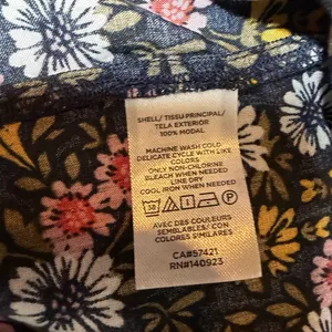 LOFT Cottagecore Floral Blouse Ruffle Bib Keyhole Dark Academia Vintage Style M thumbnail 6