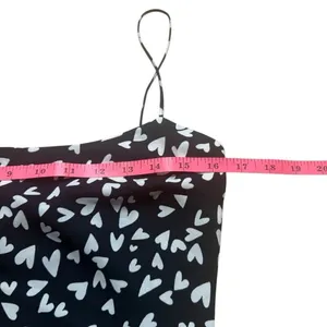 Abercrombie & Fitch Julia Heart Print Valentines Slip Mini Dress Small Black thumbnail 9