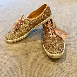 Keds x Kate Spade Champion Rose Gold Glitter Sneakers Size 9 thumbnail 12