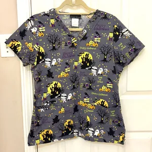 Cherokee Women’s Short Sleeve Halloween Scrub Top thumbnail 1