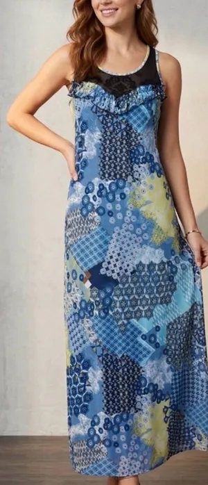 NWT!! Julia Fashion Boutique Beach Sleeveo Maxi Dress Size Small thumbnail 1
