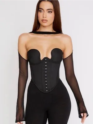 House of CB Mina Structured Black Corset XS thumbnail 3