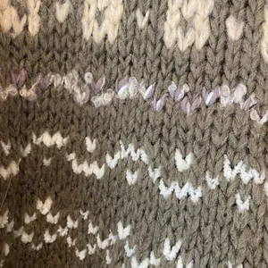 Free People Fair Isle Wool Blend Sweater Brown Cream Pattern Size Small thumbnail 4