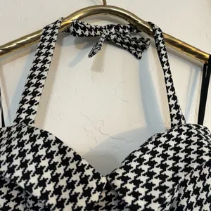STARING AT STARS PIN UP BODYCON DRESS SMALL LIKE NEW houndstooth thumbnail 4