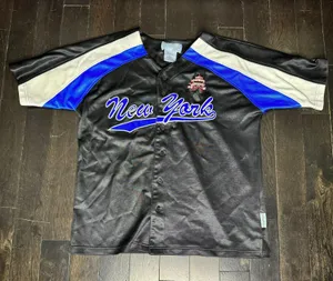 Champion Vintage Y2K Underdawg Sports Gear New York World All American USA Baseball Jersey Sz Medium thumbnail 1