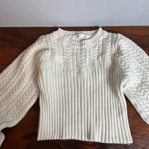 Altar State Cream Cable Knit Balloon Sleeve‎ Cropped Sweater Top Size Small thumbnail 2