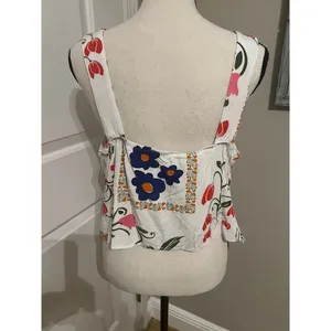 Unbranded flower hobo crop top. Side zipper thumbnail 3